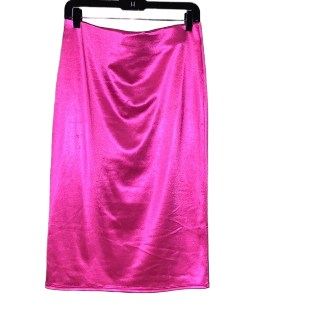 Forever 21 Woman's Size Small Pink Satin Pencil Skirt